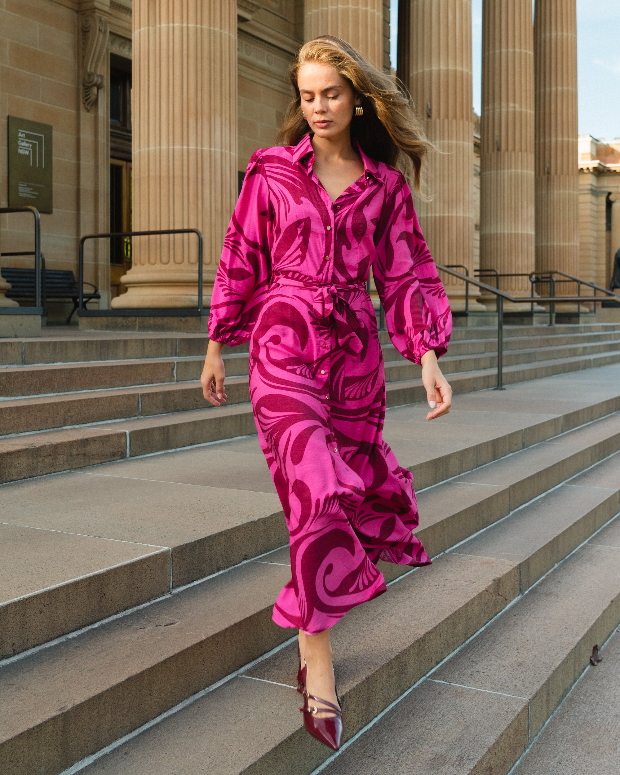 Willow Swirl Maxi Dress - Fuchsia & Burgundy | The Willow Swirl Maxi Dress - Fuchsia & Burgundy | The
