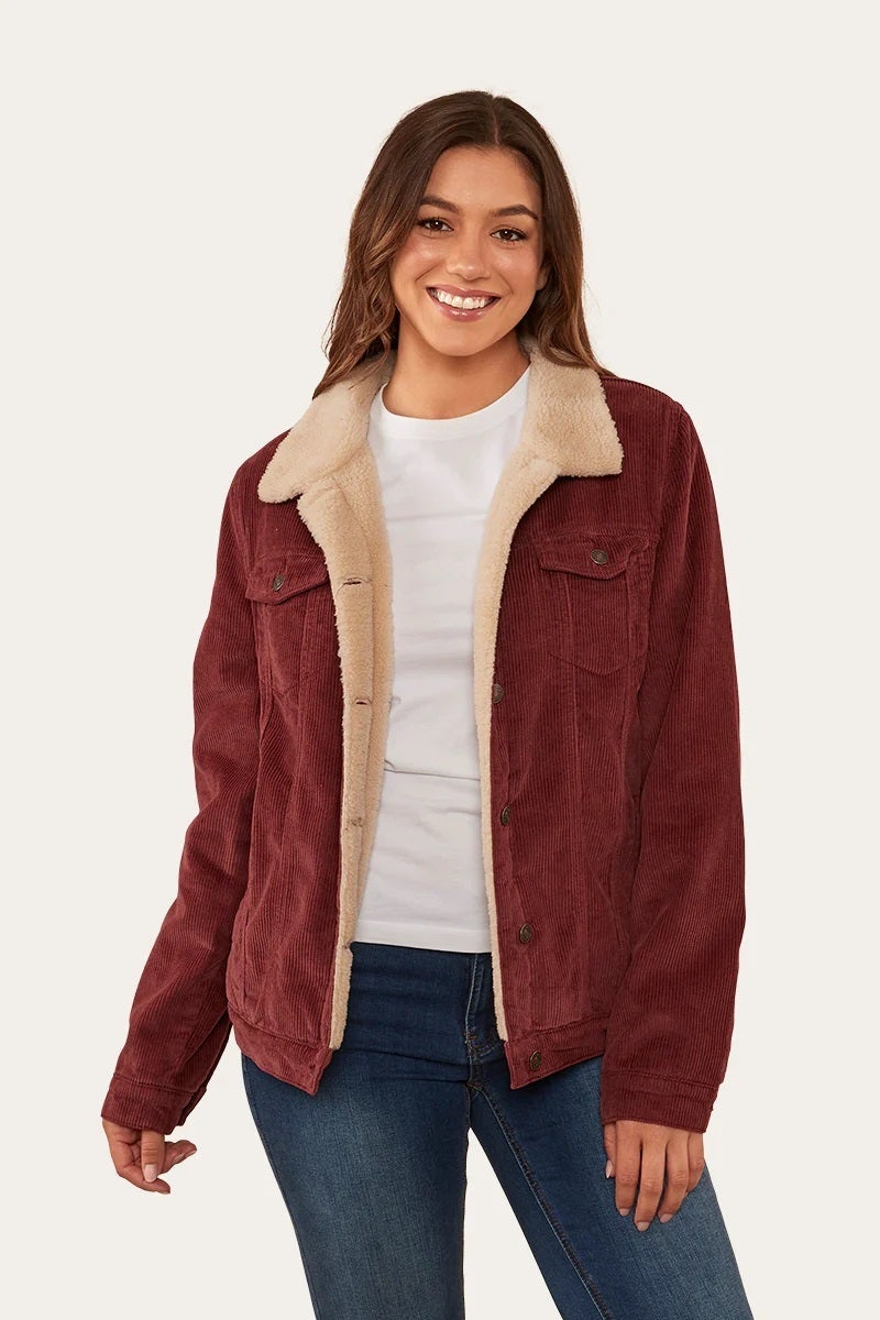 Ringers Western Killawarra Women s Corduroy Jacket Washed Burgundy